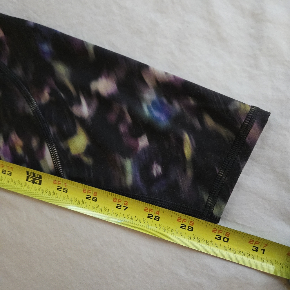 Athleta Small Tall Inseam Rainier High Rise Leggings Lyra Garden Black Purple - Picture 16 of 16